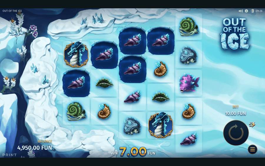OUT OF THE ICE SLOT คุณสมบัติของเกมพื้นฐาน