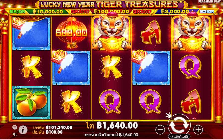 LUCKY NEW YEAR TIGER TREASURES SLOT คุณสมบัติของเกมพื้นฐาน